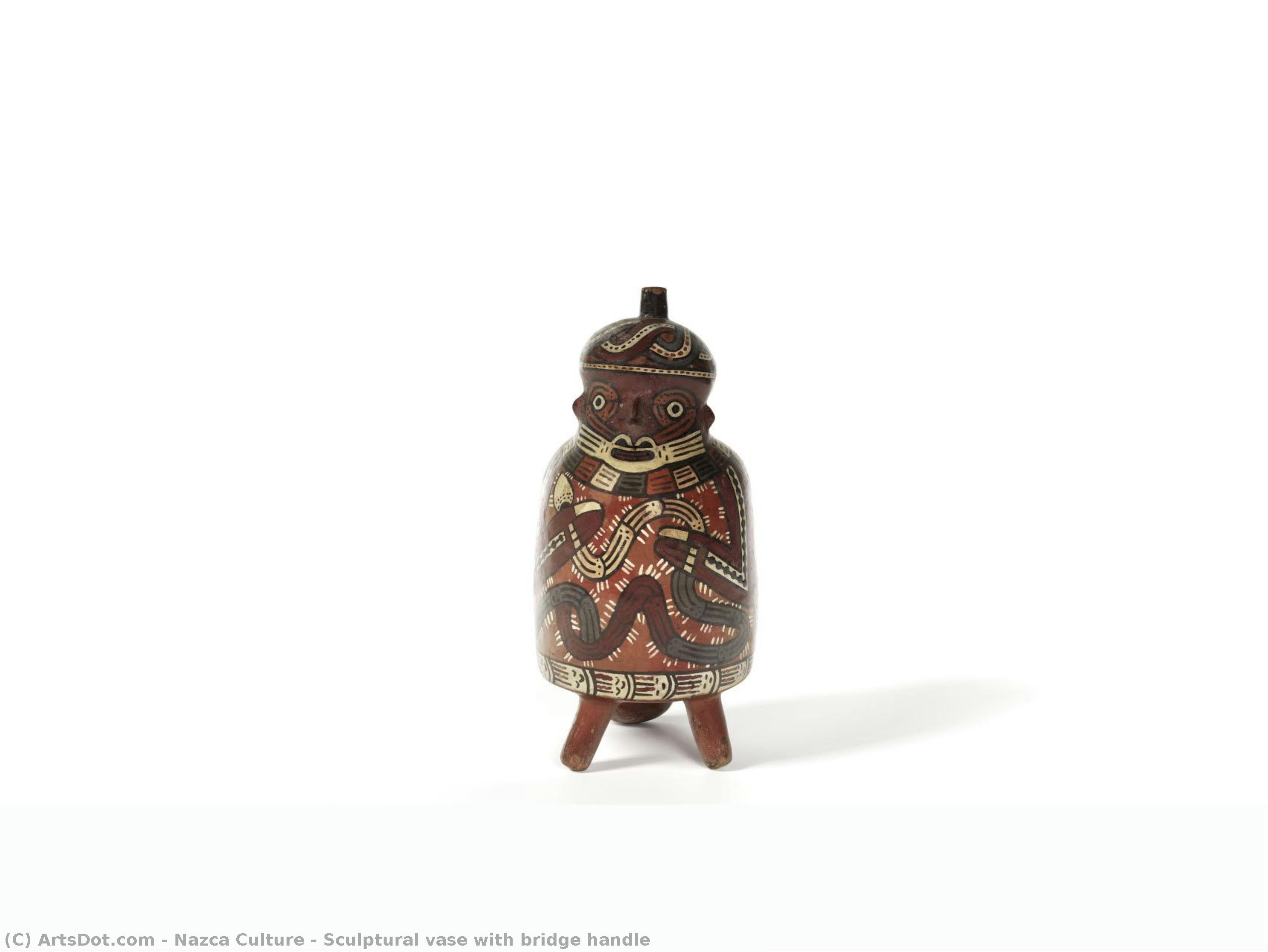 Sculptural Vase With Bridge Handle — Nazca Culture