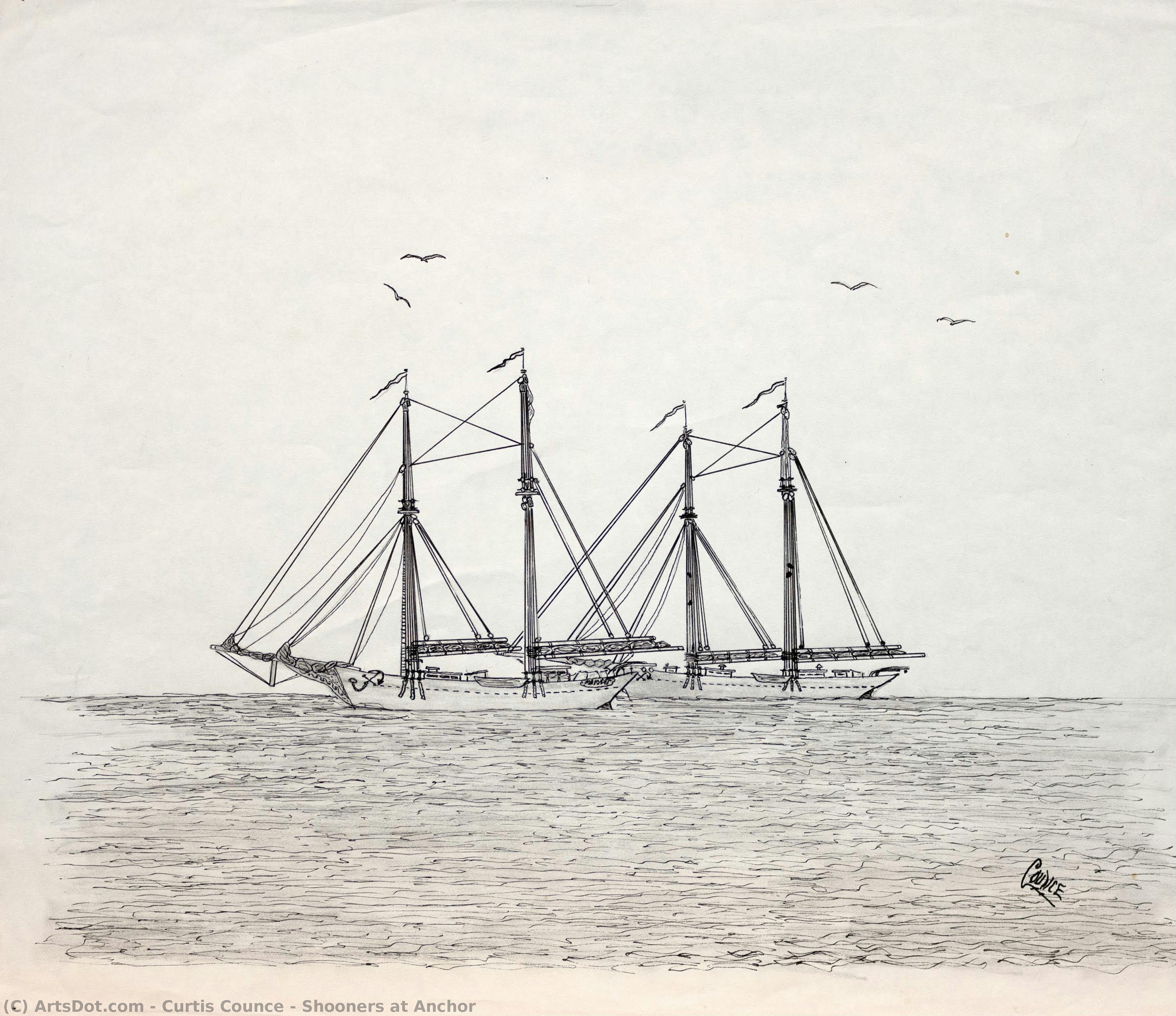 Shooners At Anchor — Curtis Counce