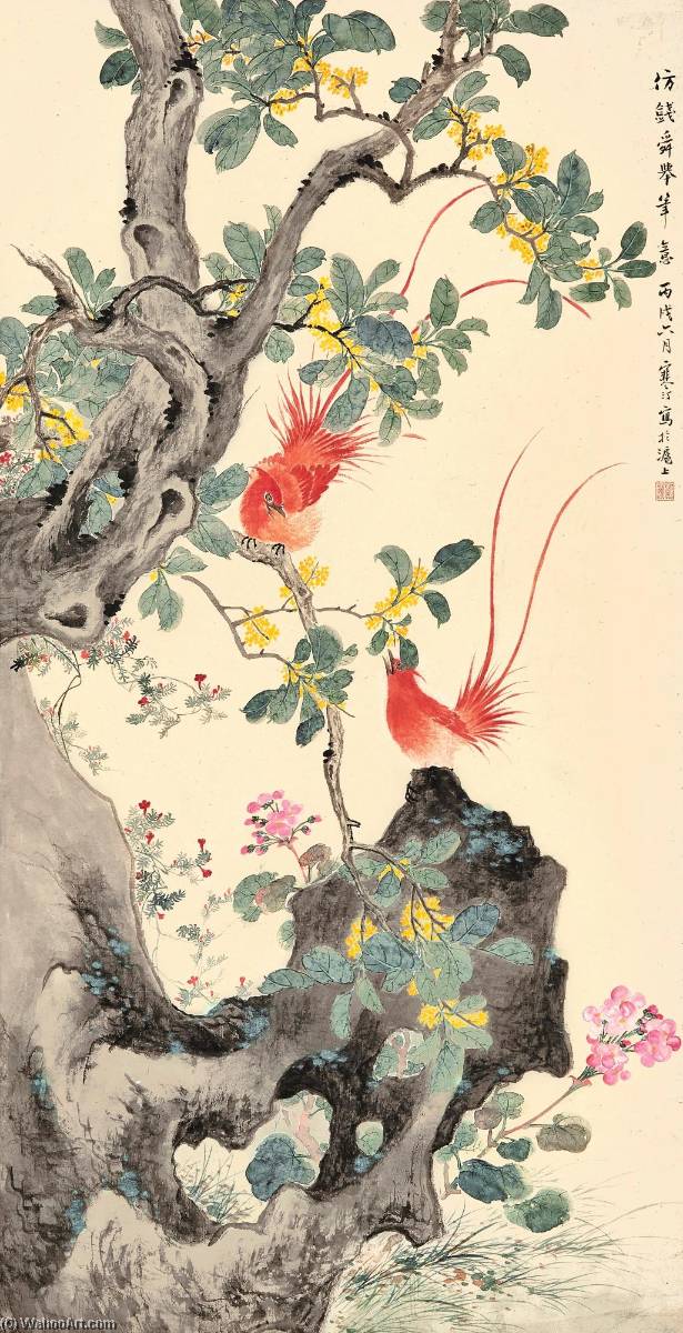 Flycatchers By The Osmanthus — Jiang Hanting