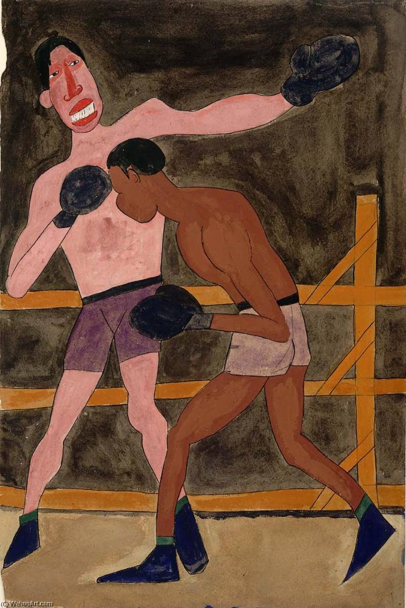 Joe Louis And Unidentified Boxer — William H. Johnson