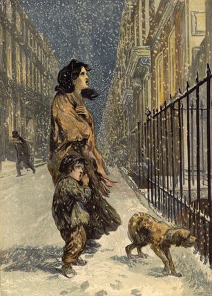 The Homeless Poor, Mother And Child With Dog — John Gilbert