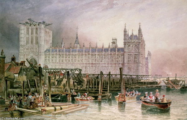 The Houses Of Parliament In Course Of Erection — John Wilson Carmichael