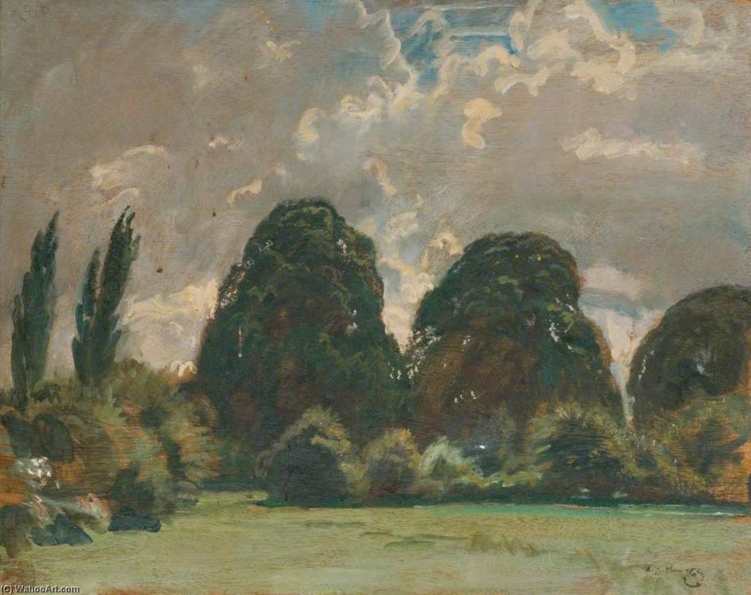Elm Trees (verso) — Sir Alfred James Munnings