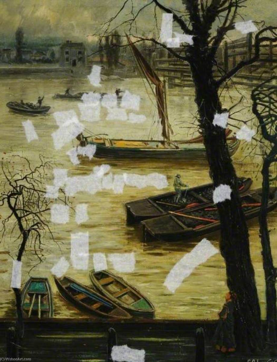 River Scene With Shipping — Cecil Gordon Lawson