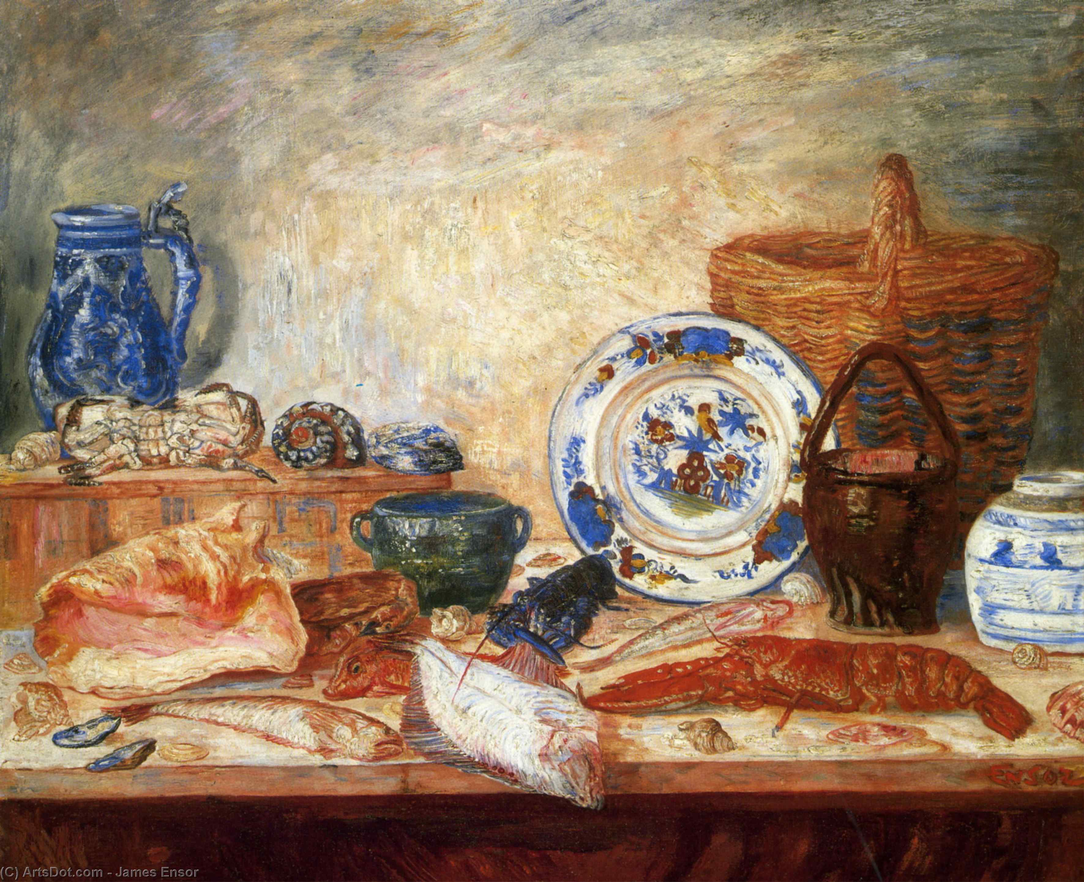Still Life With Fish And Shells — ジェイムズ・エンソウ