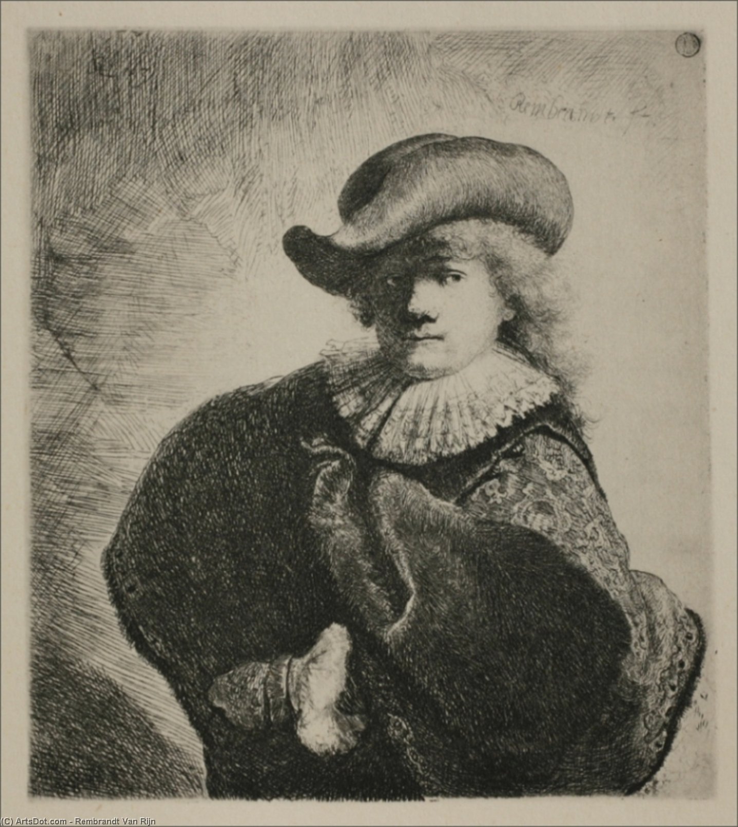 Portrait Of Rembrandt With Broad Hat — Rembrandt Van Rijn