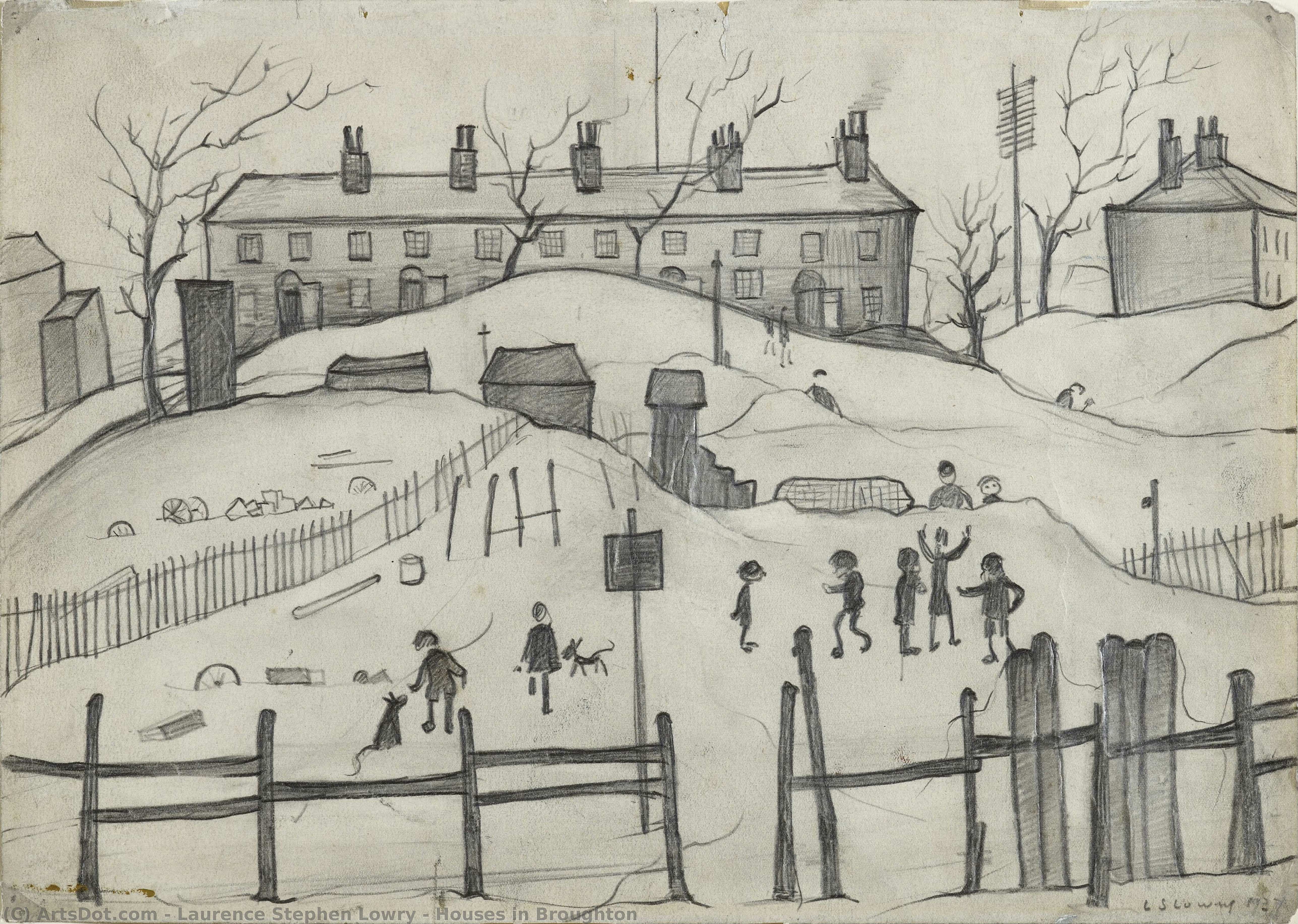 Houses In Broughton — Laurence Stephen Lowry