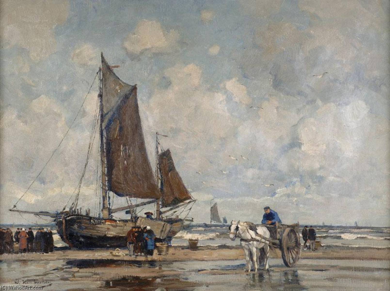 Fishermen Unloading The Catch — Вильгельм Хамбухен