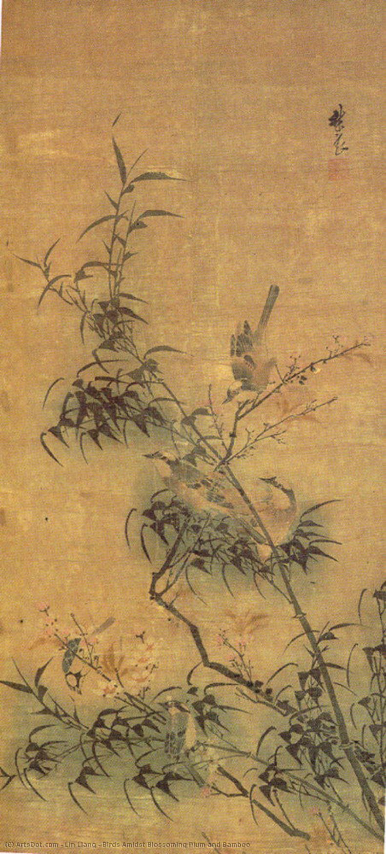 Birds Amidst Blossoming Plum And Bamboo — Lin Liang