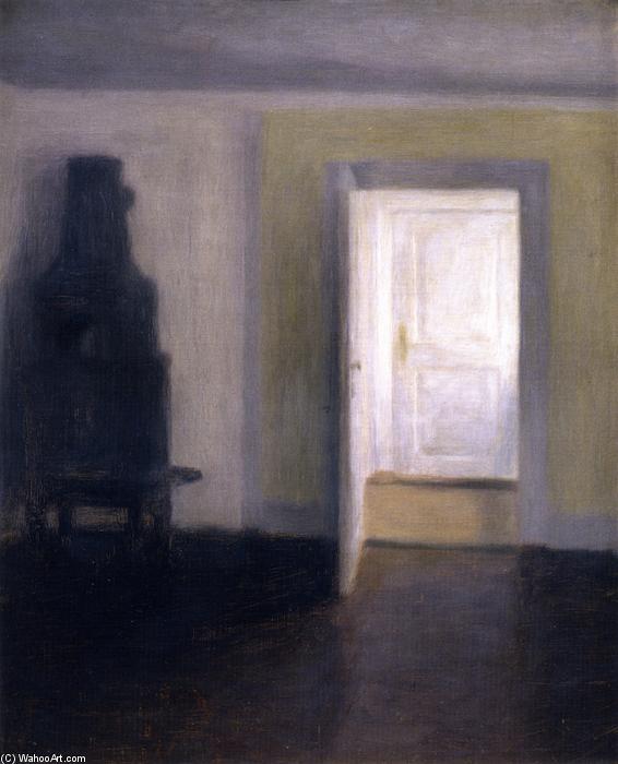 Interior, An Old Stove, Albertines Lyst, Lyngby — Vilhelm Hamershoi