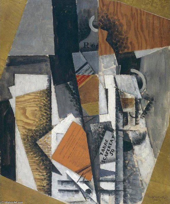 The Bottle Of Whisky And The Pack Of Scaferlati — Louis Marcoussis (ludwik Markus)