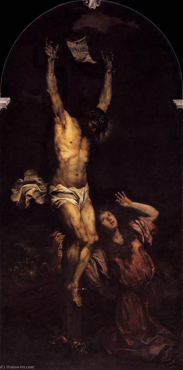 Mary Magdalene At The Foot Of The Cross — Giovanni Battista Langetti