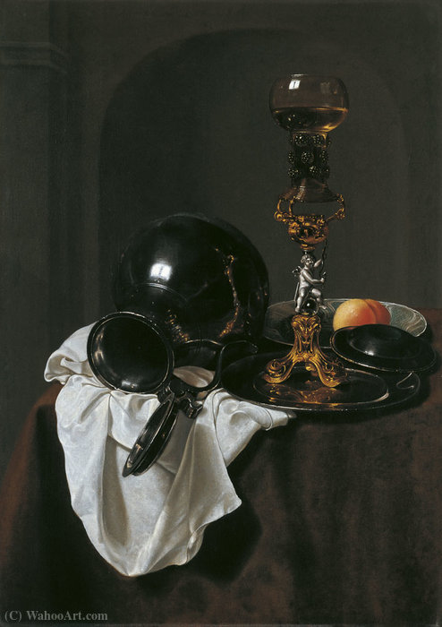Still Life With Wine Glass, Pewter Jug And Other Objects — Jan Jansz. Treck
