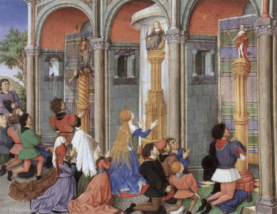 Emilia, Arcite, And Palamon Worship At The Shrines Of The Gods — Barthélemy D'eyck