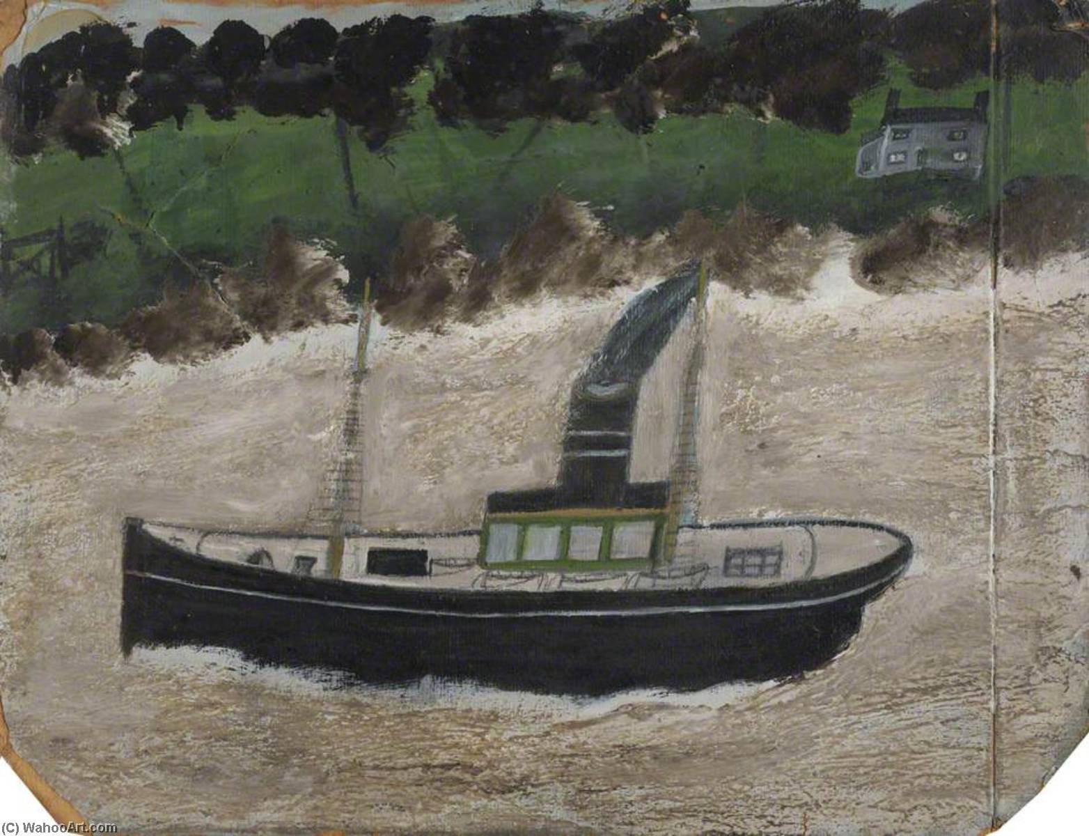 Coaster By A Shore With A House — Альфред Уоллис