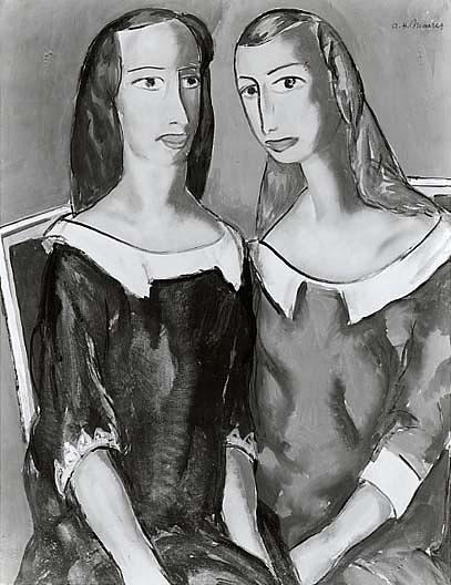 Two Girls In Green, (painting) — Alfred Henry Maurer