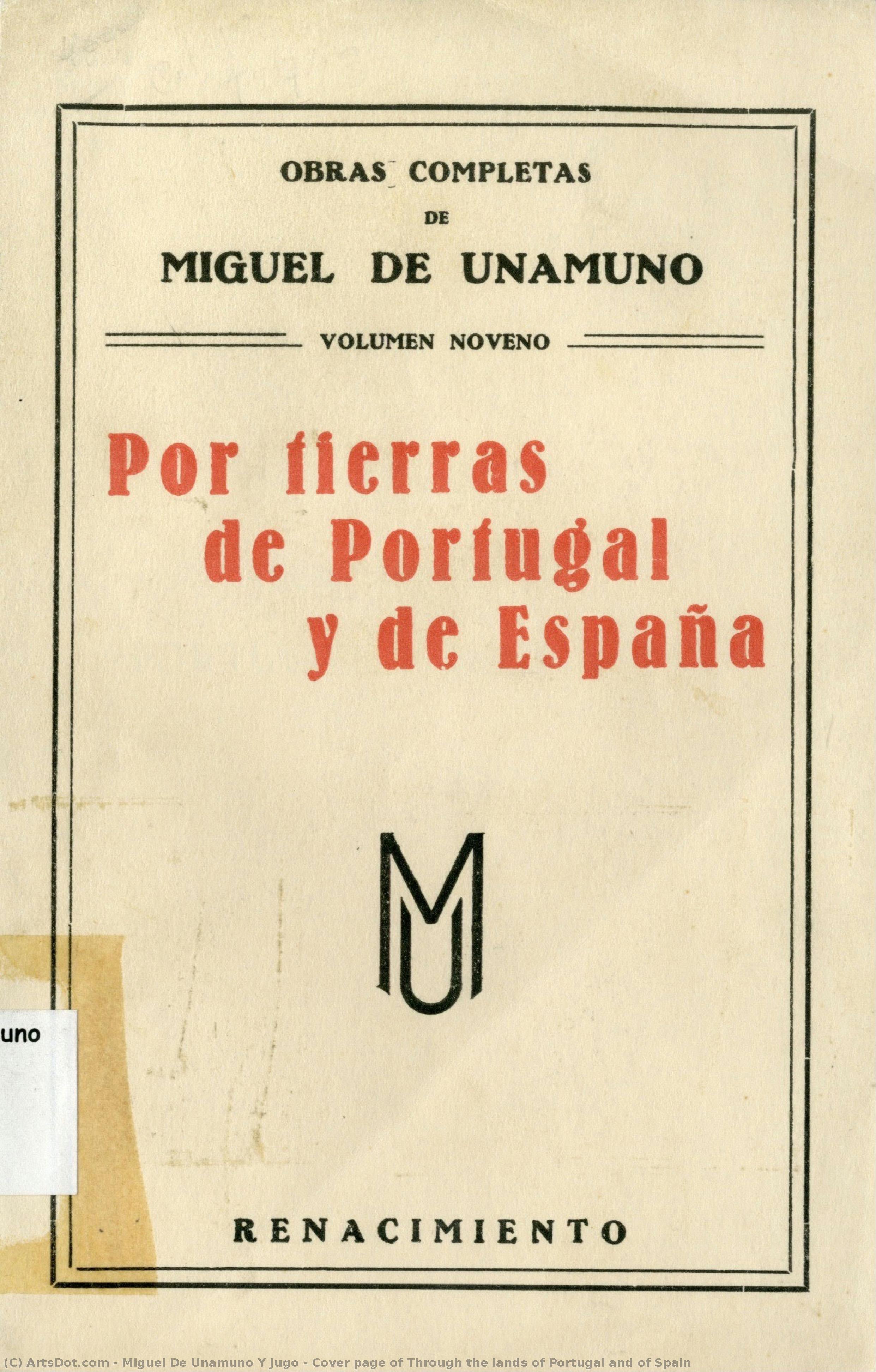 Cover Page Of Through The Lands Of Portugal And Of Spain — Miguel De Unamuno