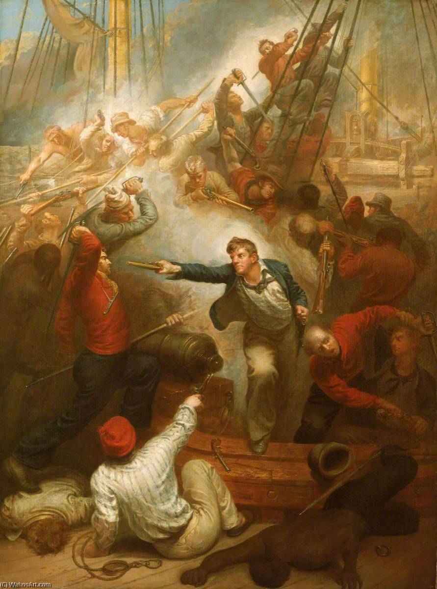 Captain William Rogers Capturing The 'jeune Richard', 1 October 1807 — Samuel Drummond
