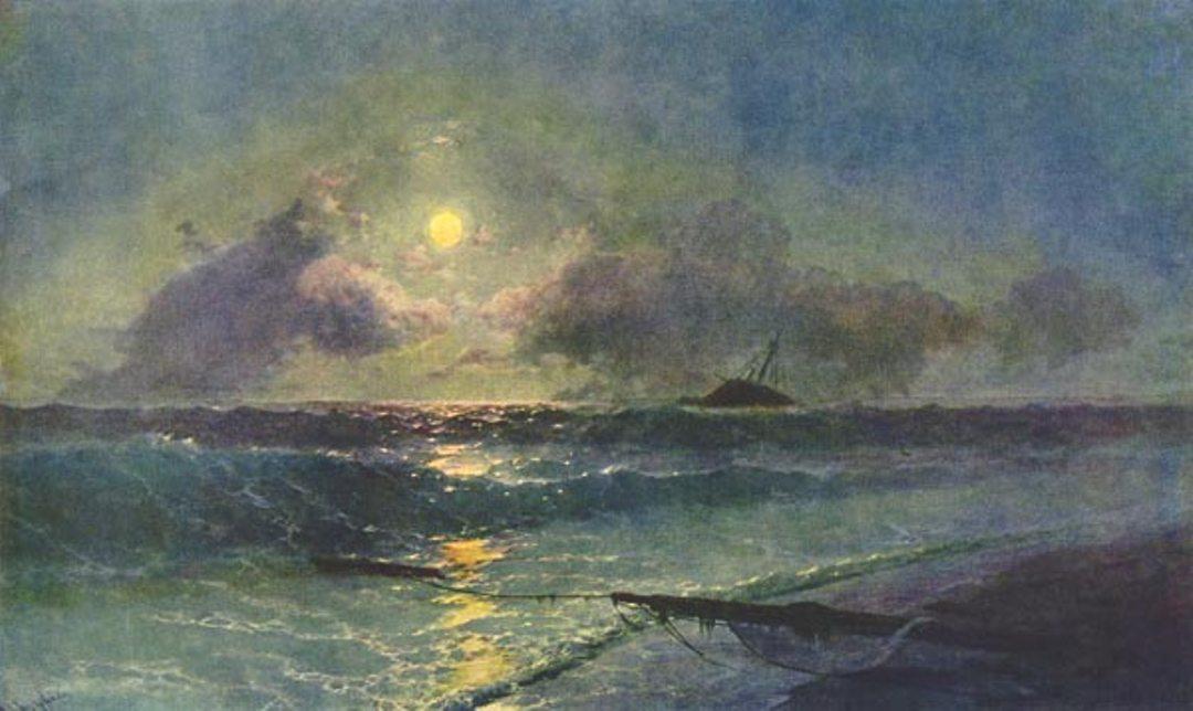 The Moonrize In Feodosiya — Ivan Konstantinovich Aivazovsky