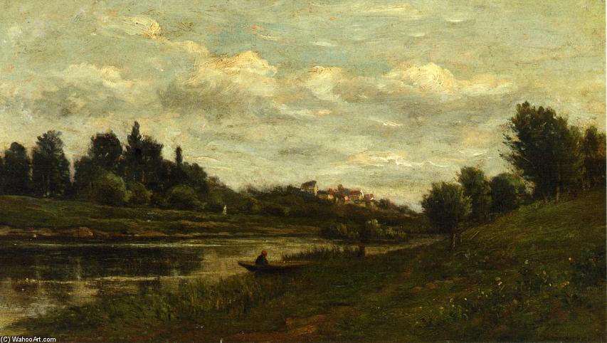 Fisherman On The Banks Of The River — Šarl Fransoa Dobњији