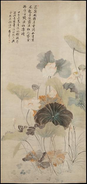 清 傳惲壽平 夏夜清荷圖 軸 Lotuses On A Summer Evening — Yun Shouping