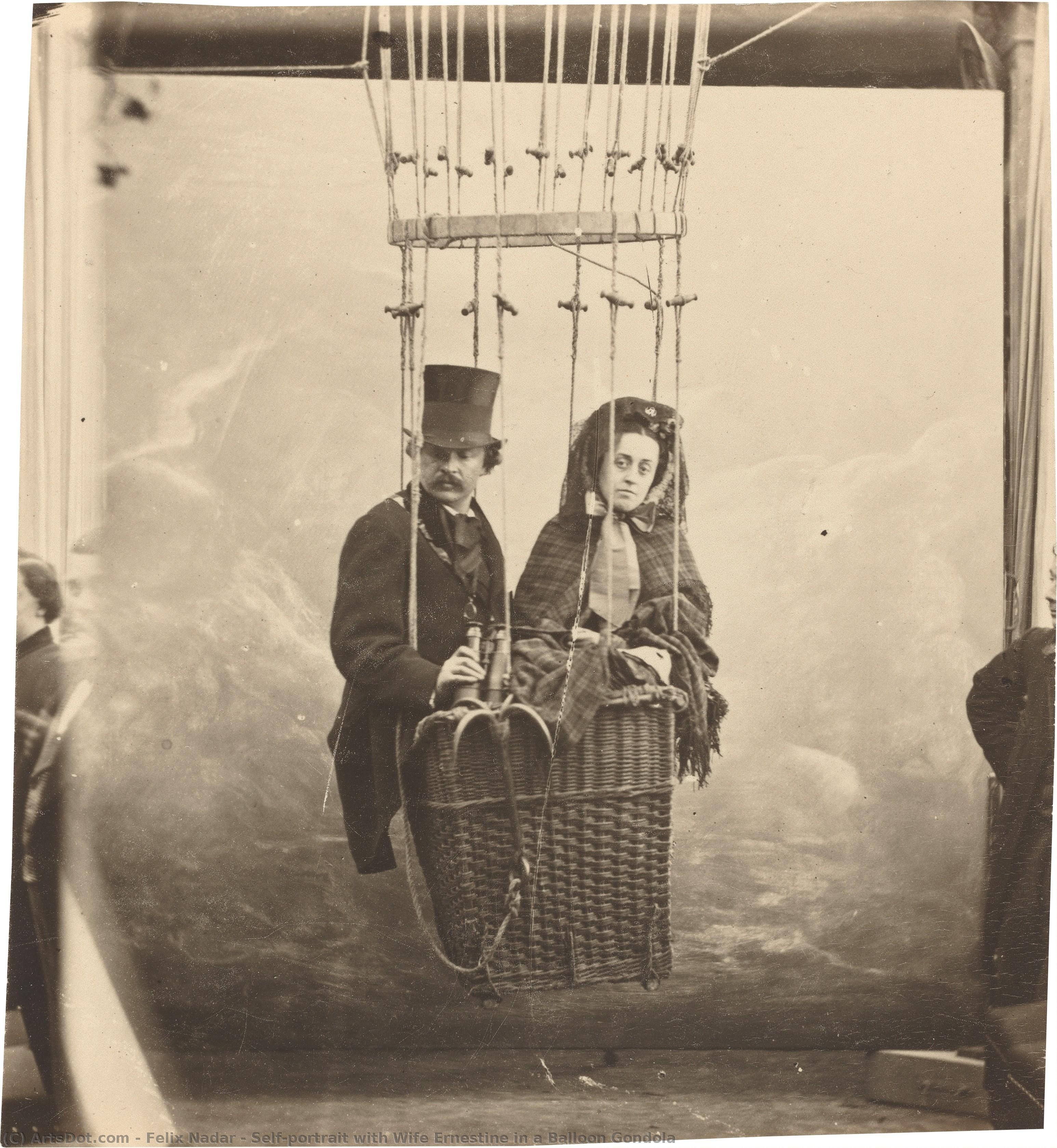 Self-portrait With Wife Ernestine In A Balloon Gondola — Félix Nadar