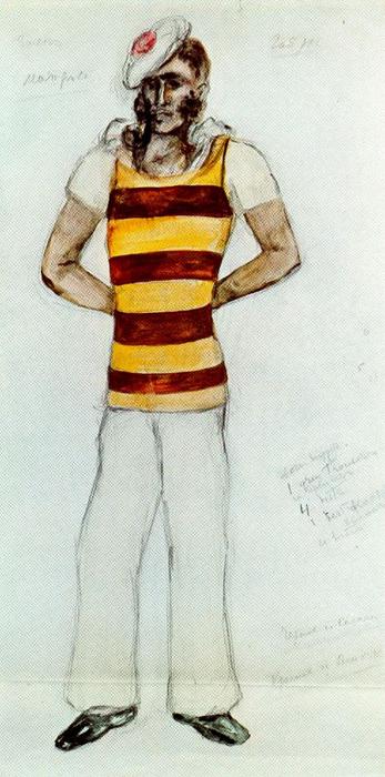 Sailor Costumes For The Ballet ''port Said'' — Mikhail Fiodorovich Larionov