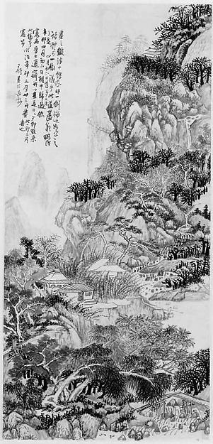 明 清 王鐸 山水圖 軸 Mountain Landscape — Wang Duo