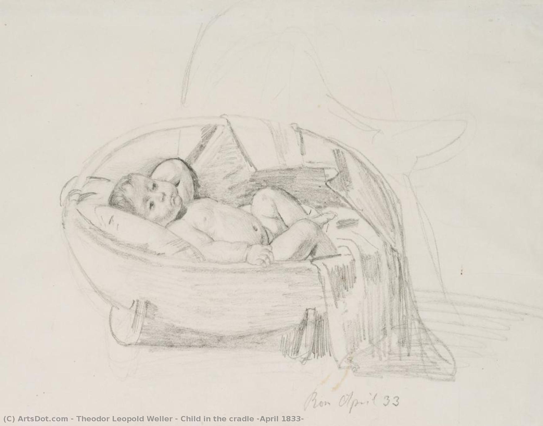Child In The Cradle (april 1833) — Theodor Leopold Weller