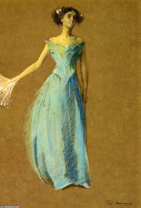 Lady In Blue, Portrait Of Annie Lazarus — トーマス・ウィルマー・デューイング