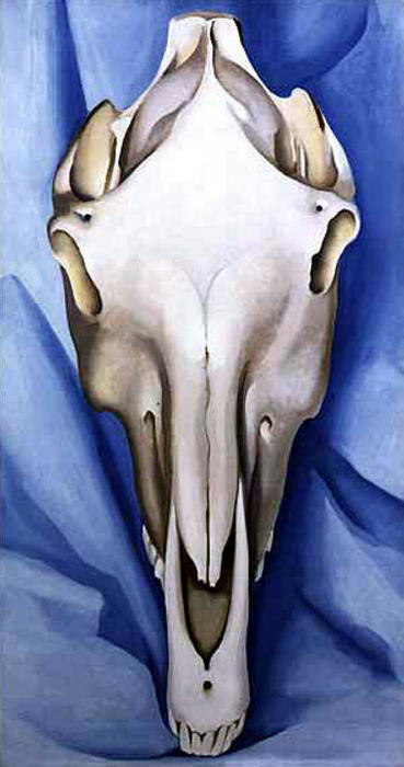 Horse's Skull On Blue — Georgia O'keeffe