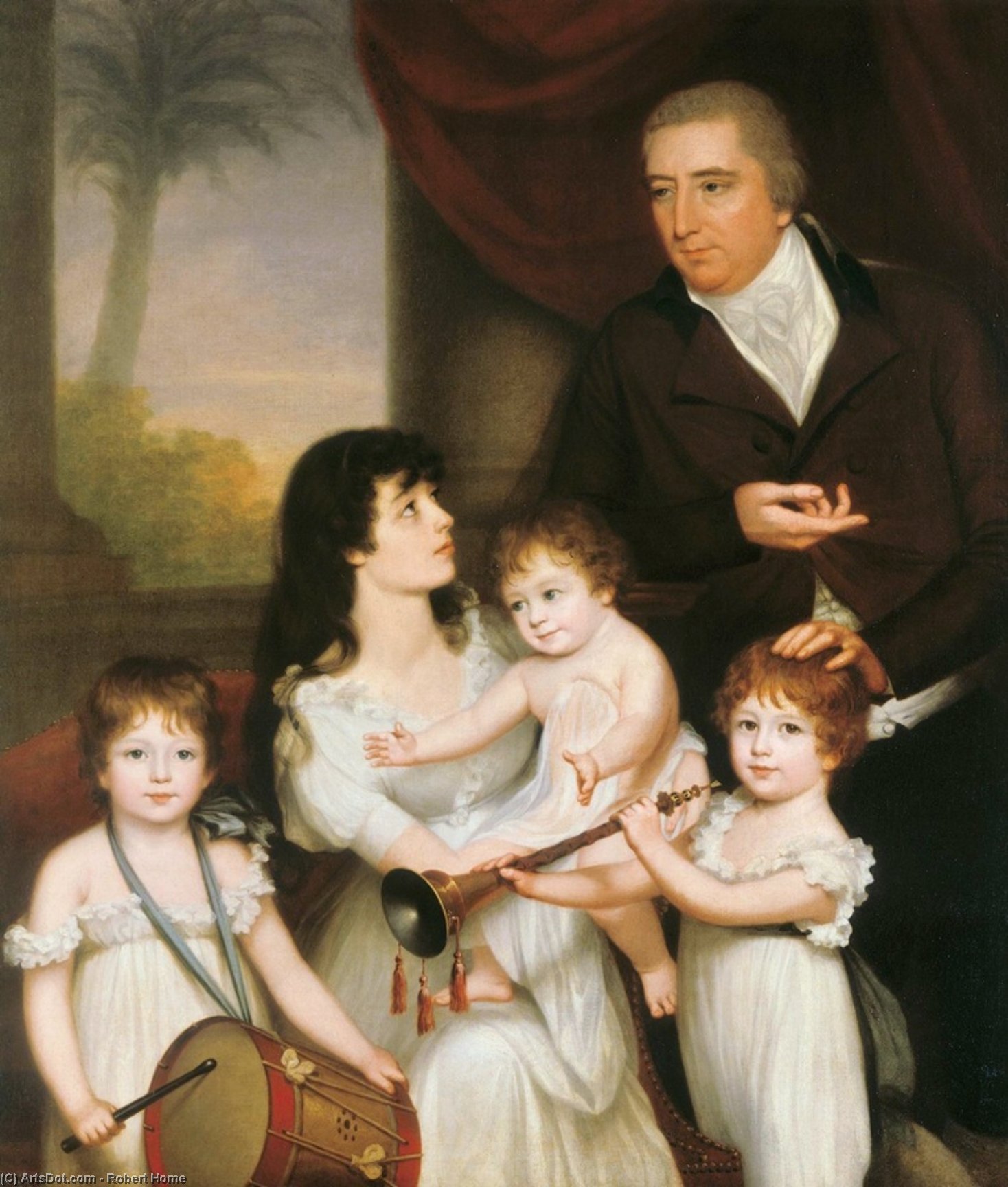 Portrait Of Sir William Fairlie And Family — Robert Home