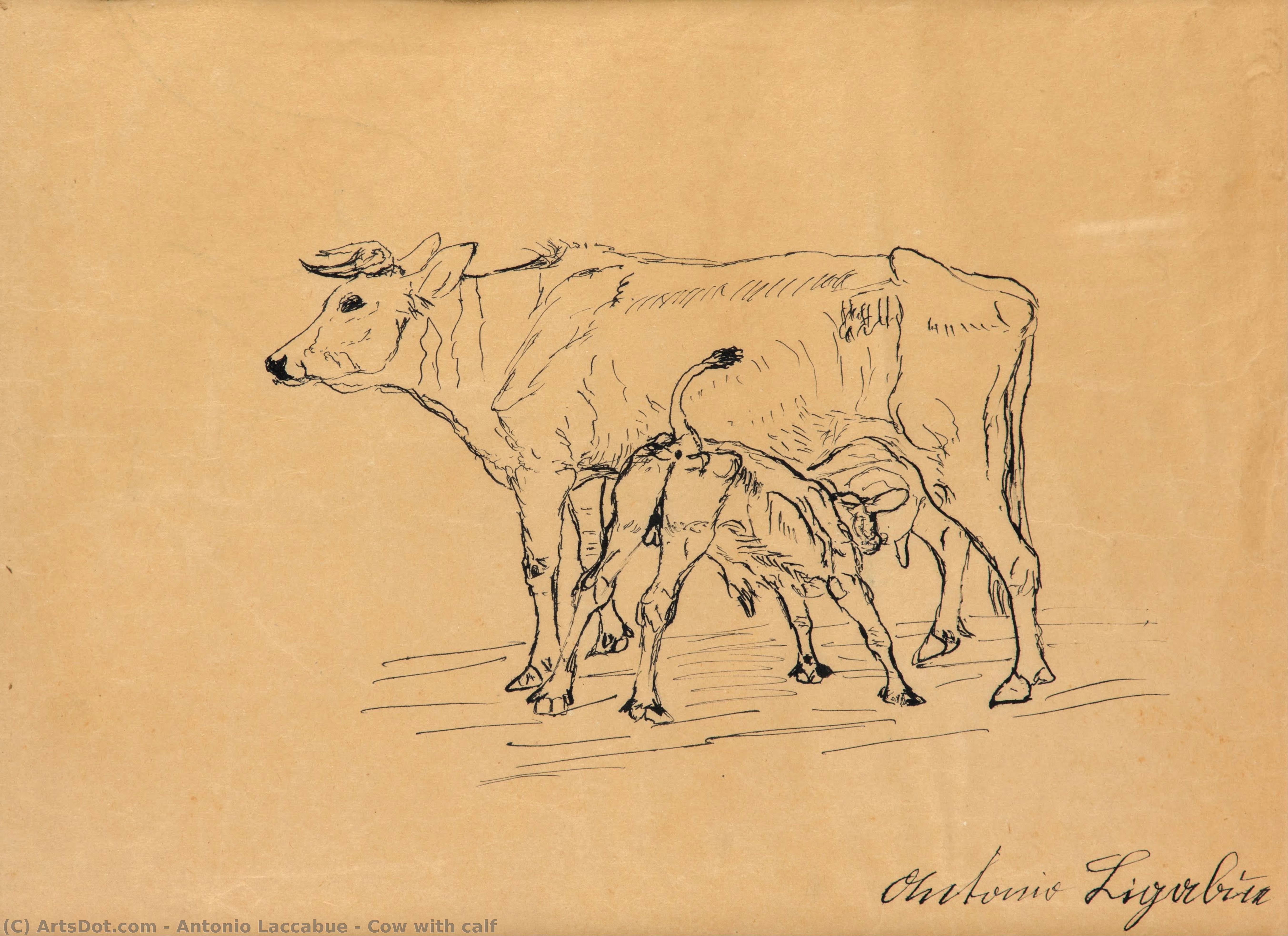 Cow With Calf — Antonio Laccabue