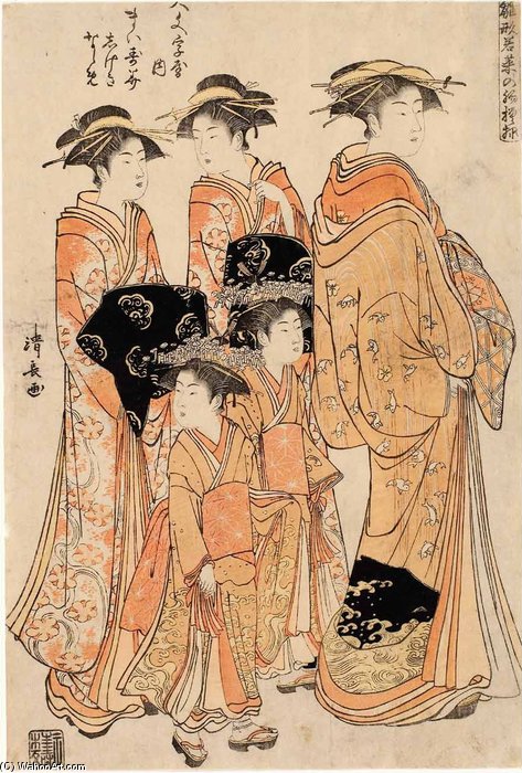 The Courtesans Maizumi Of The Daimonjiya Brothel — Torii Kiyonaga