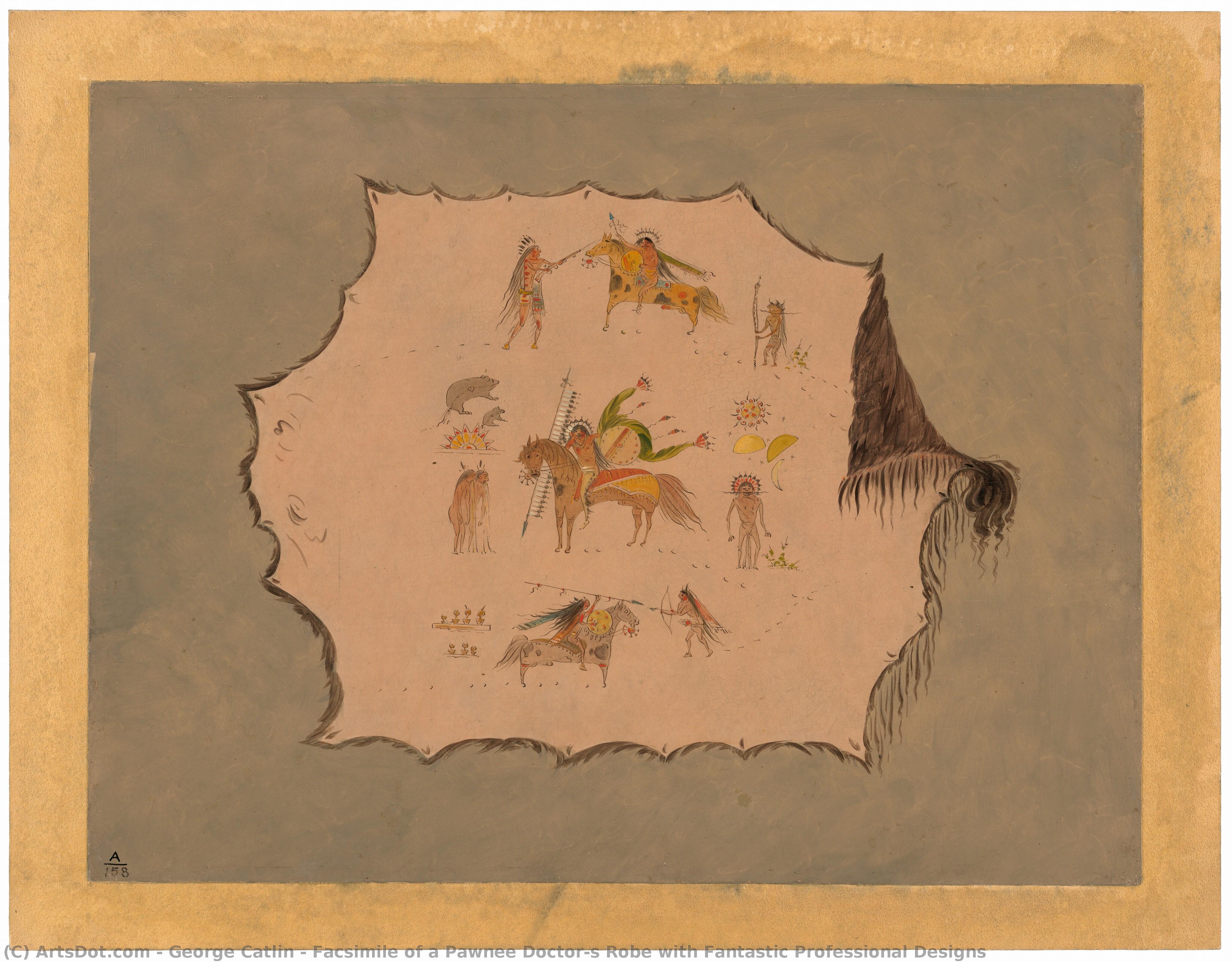 Facsimile Of A Pawnee Doctor's Robe With Fantastic Professional Designs — George Catlin