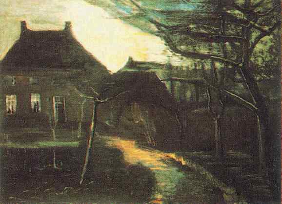 El Parsonage At Nuenen By Moonlight — Vincent Willem Van Gogh