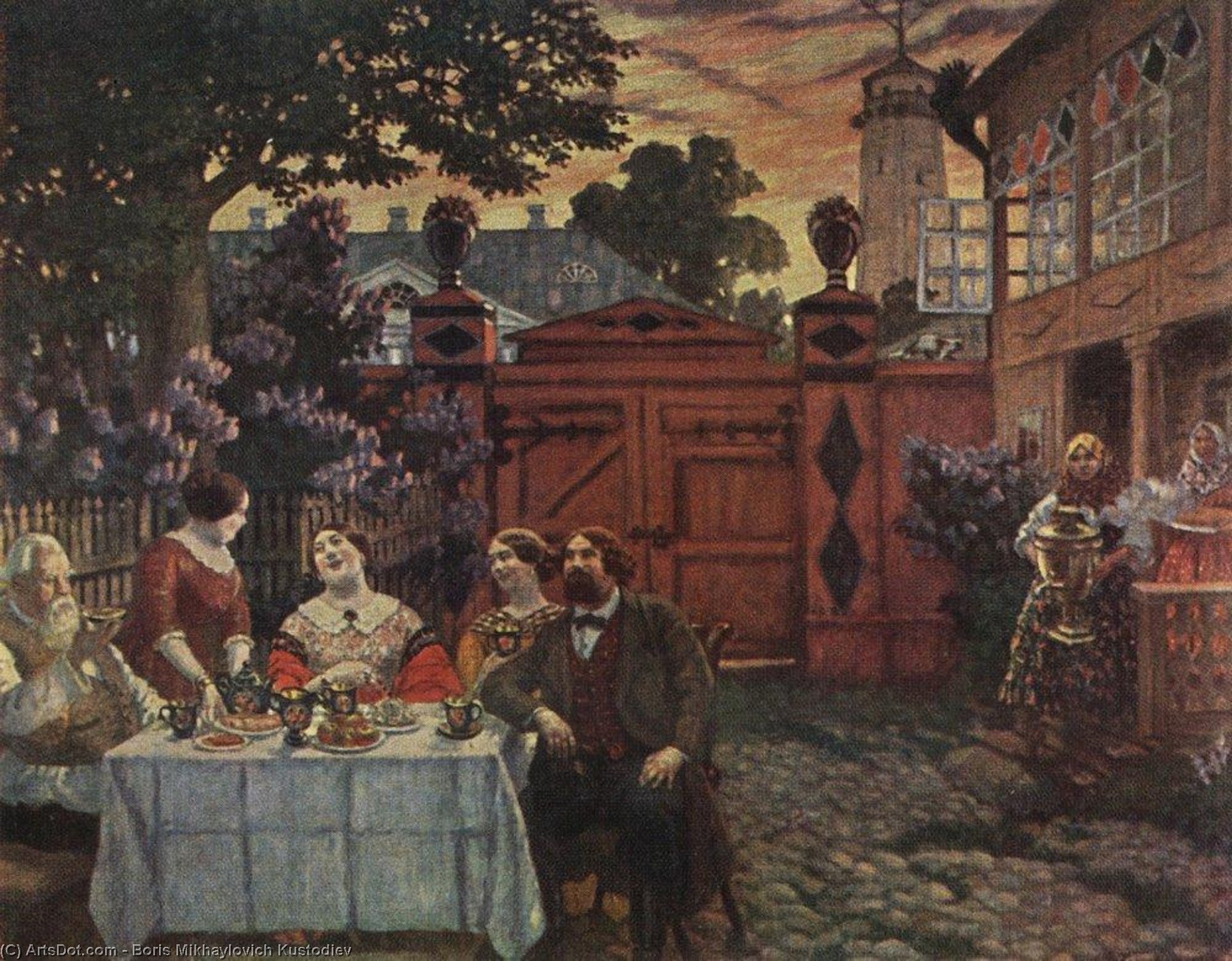 Teatime — Boris Mikhailovich Kustodiev