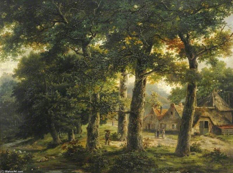 Wooded Landscape With A Farm — John Berney Ladbrooke