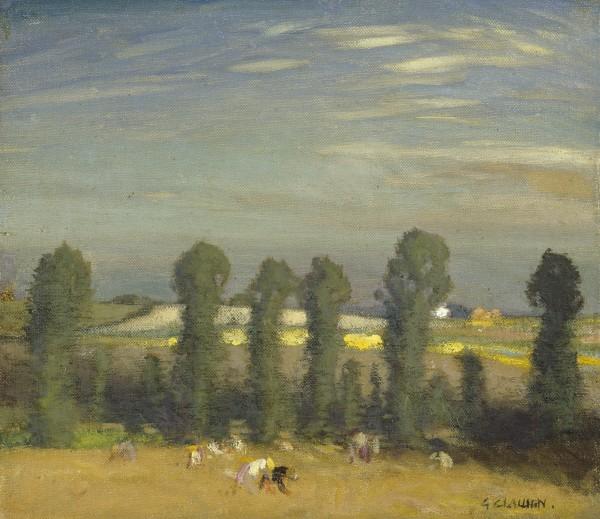 Landscape With Hayfield And Poplars — Sir George Clausen