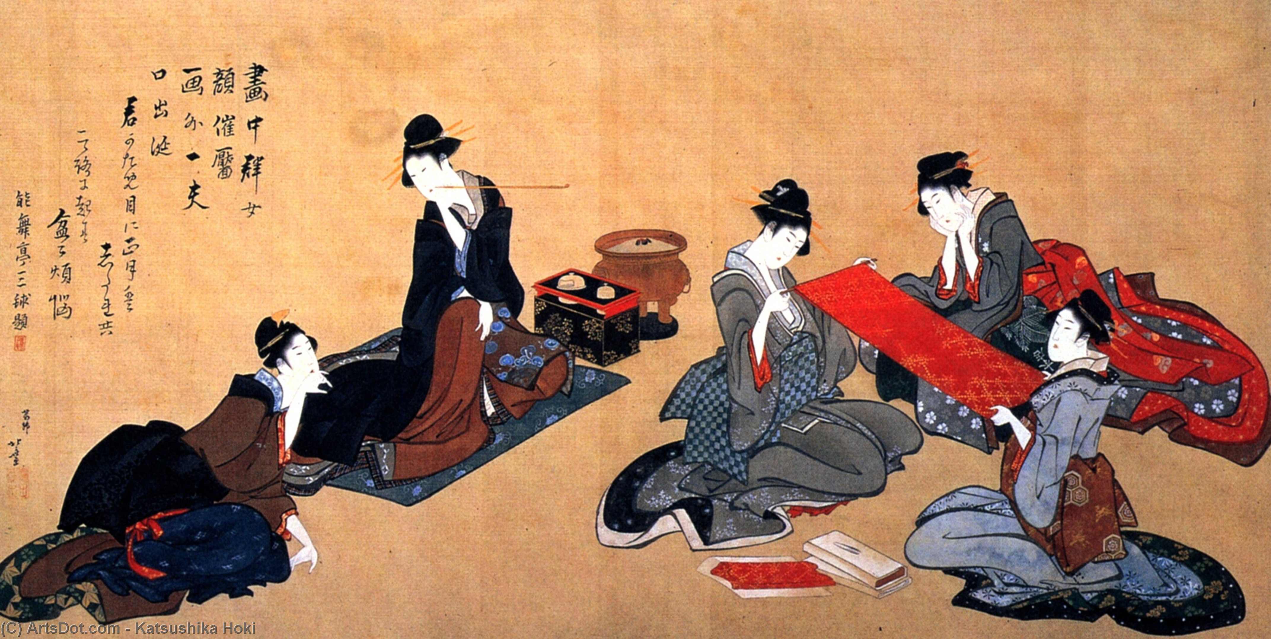 Portrait Of Chino Hyogo Seated At His Writing Desk — Katsushika Hokusai