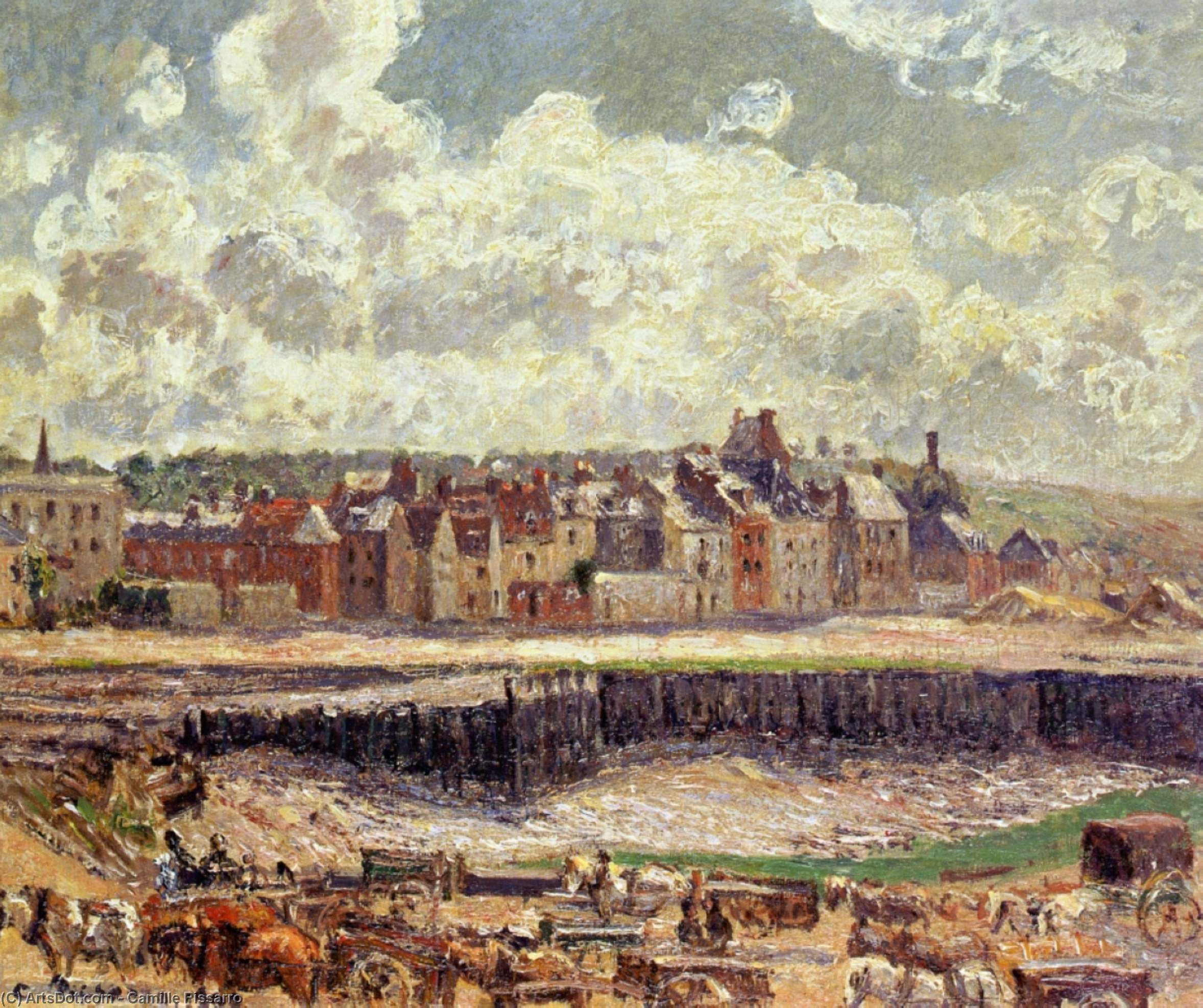 Dieppe, Dunquesne Basin, Sunlight Effect, Morning, Low Tide — Camille Pissarro