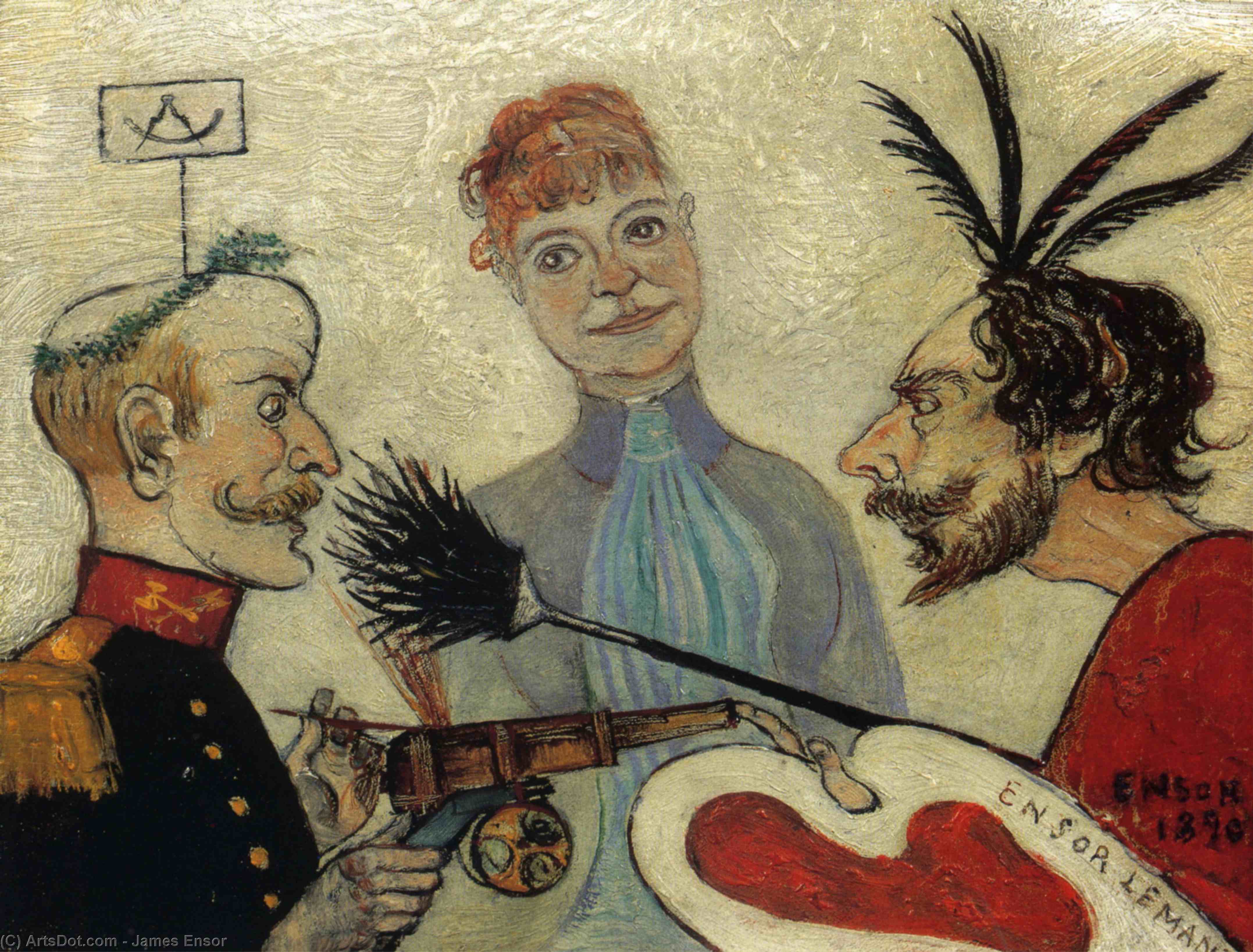 Ensor Et Le General Leman Discutant Peinture — Энсор