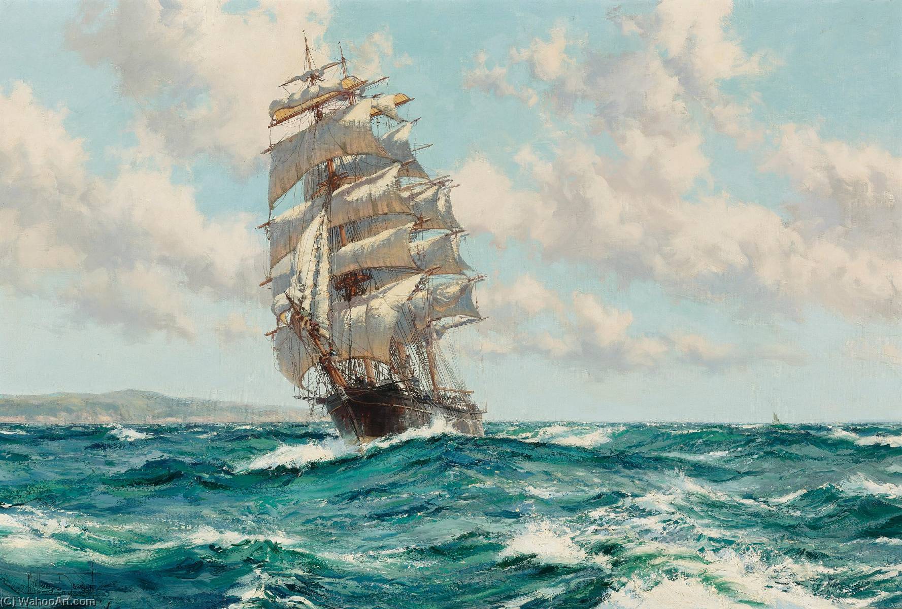 Land Ho The Clipper Ship North America — Montague Dawson