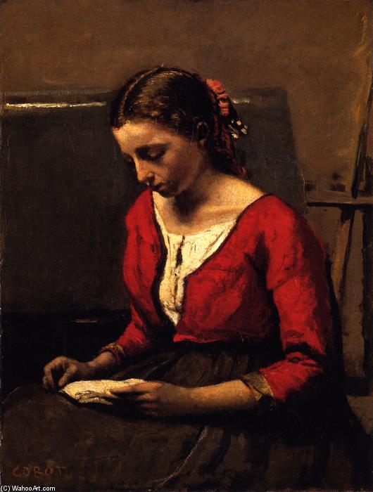 A Girl Reading — Jean-baptiste-camille Corot