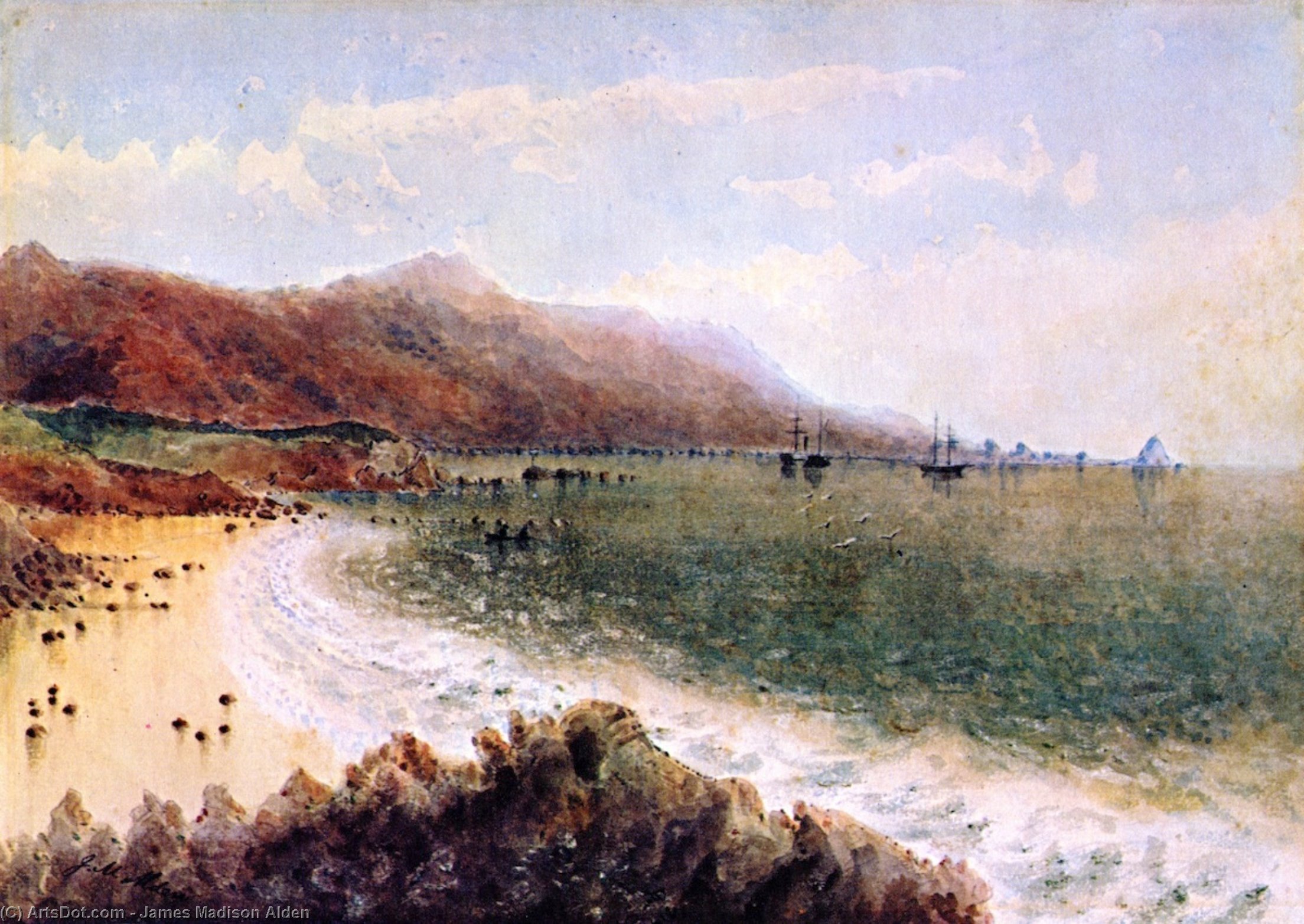 U.s. Steamer Active And Schooner Ewing In Santa Barbara Channel — James Madison Alden