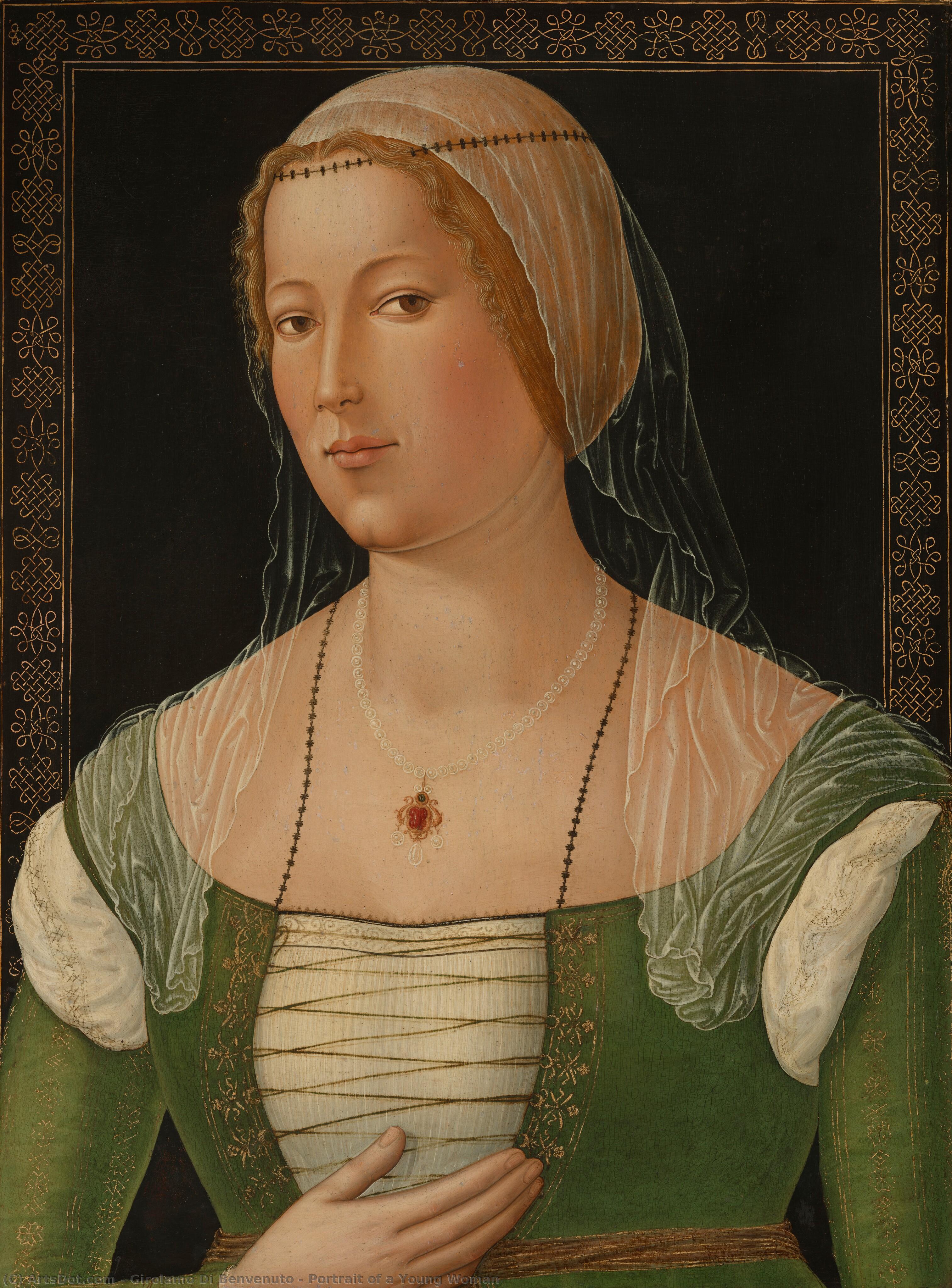 Portrait Of A Young Woman — Girolamo Di Benvenuto