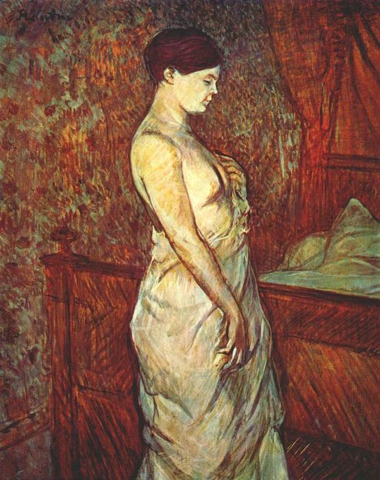 Woman In A Chemise Standing By A Bed — Henri De Toulouse-lautrec