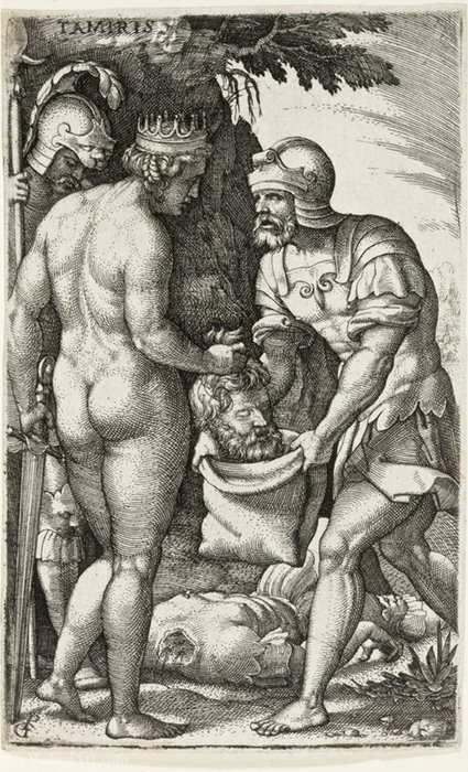 Queen Tomyris Receiving The Head Of Cyrus, King Of Persia — Georg Pencz