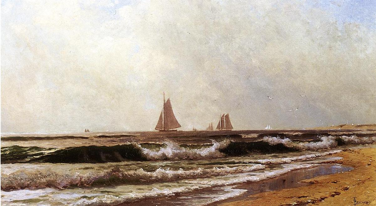 Sailboats Along The Shore (also Known As Southampton Beach) — Alfred Thompson Bricher
