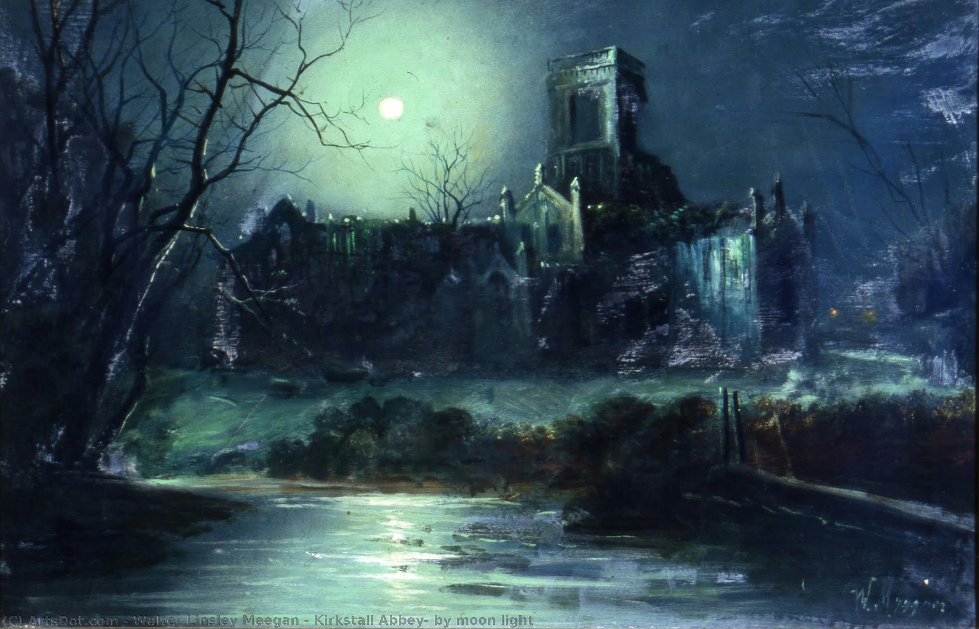 Kirkstall Abbey, By Moon Light — Walter Linsley Meegan